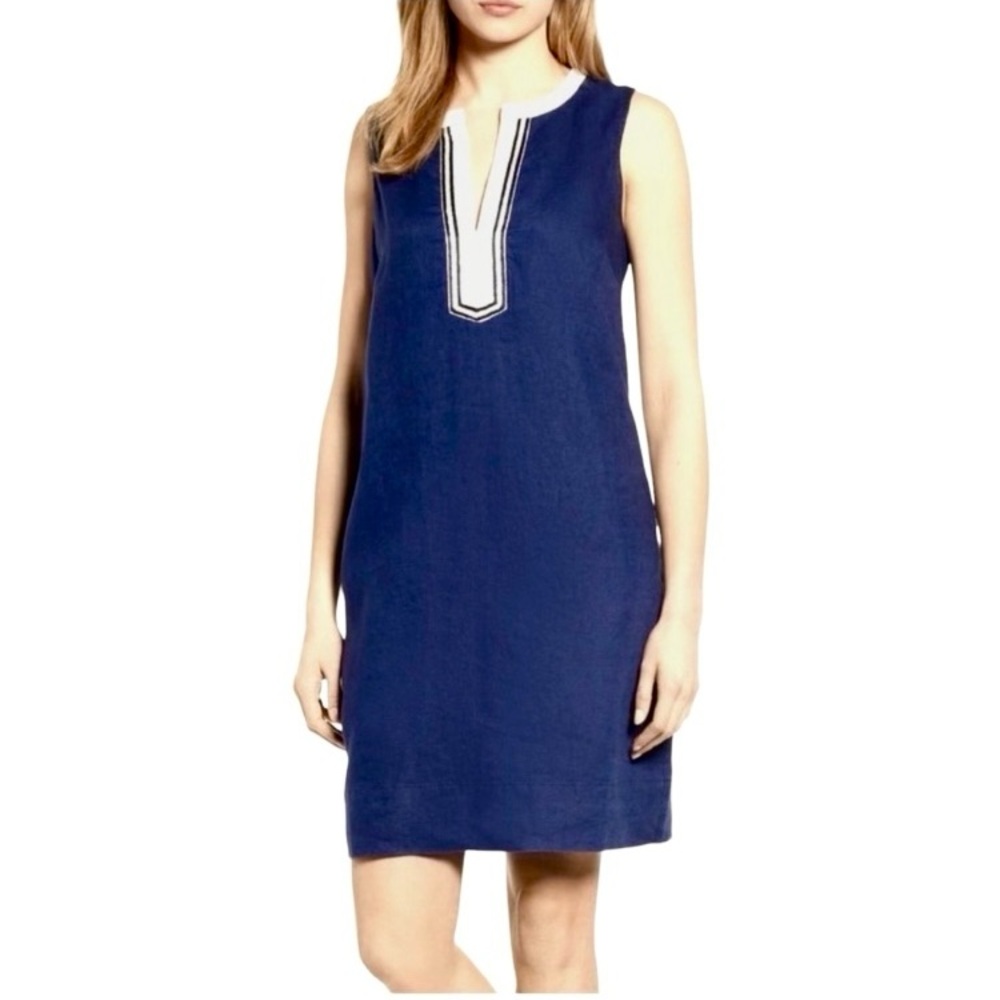 Tommy Bahama Two Island Linen Shift Dress- Island Navy NWOT